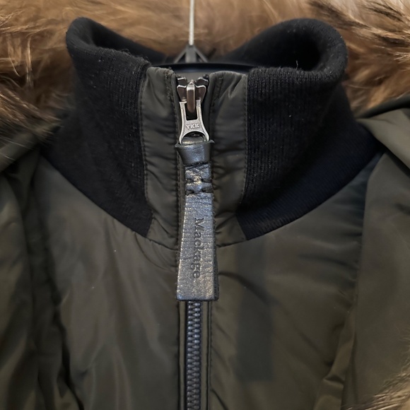 Mackage Kay Mid Length Down Fur trimmed Hooded Coat Women XS Army Green - Picture 11 of 14